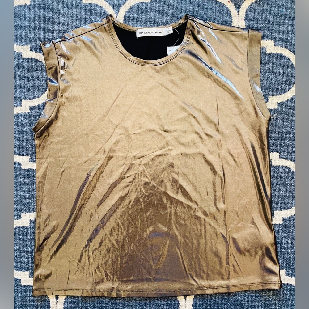 Rebecca Minkoff crickle gold top